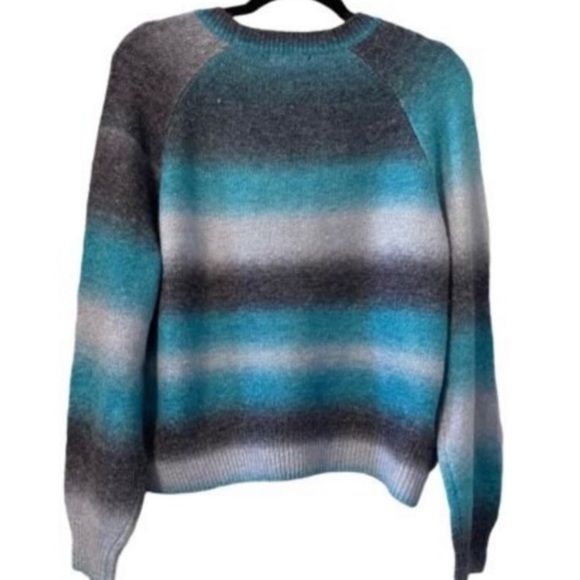 BB DAKOTA By Steve Madden crew neck sweater blue stripe large new - Picture 5 of 7